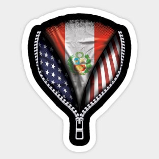 Peruvian Flag  Peru Flag American Flag Zip Down - Gift for Peruvian From Peru Sticker